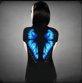 Lovemi -  Blue Butterfly Women Tshirt top LOVEMI S  