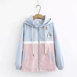 LOVEMI - Lovemi - Cartoon Rabbit Embroidered Zipper Jacket