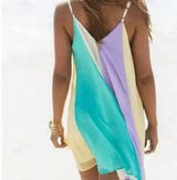 LOVEMI - Lovemi - Chiffon rainbow halter dress beach skirt