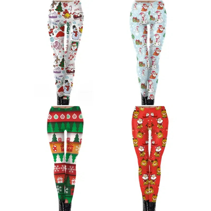 Festive Christmas Themed Leggings for Women-1