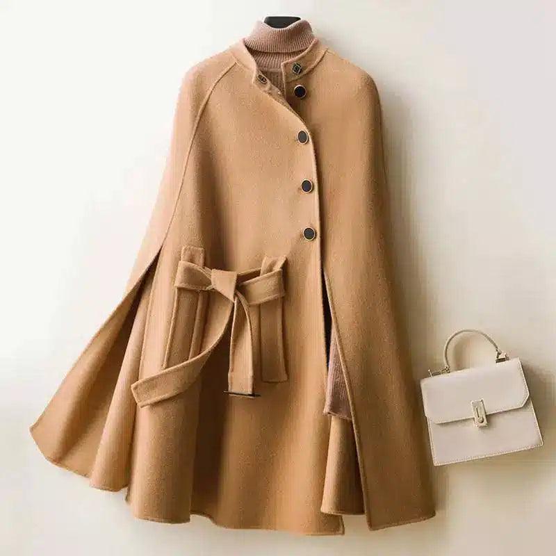 LOVEMI - Lovemi - Cloak-style Loose Wool Double-faced Woolen Coat