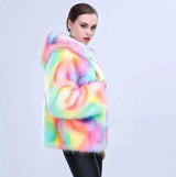 LOVEMI - Lovemi - Colored Fox Fur Thicken Warm Fur Coat