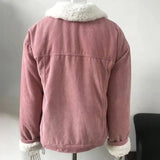 LOVEMI - Lovemi - Corduroy lambskin padded jacket long