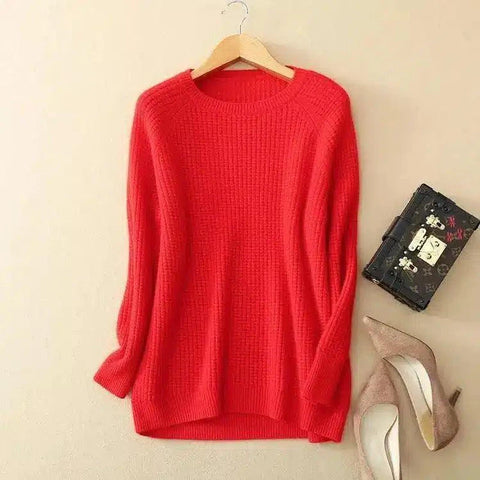 LOVEMI - Lovemi - Corn Kernel Knit Woolen Sweater Short Loose