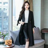 Lovemi -  Double breasted coat slim women's jacket trench coat LOVEMI Black M 