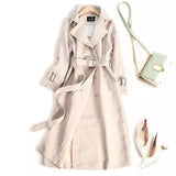 Lovemi -  Double-breasted waist slimming coat trench coat LOVEMI White S 