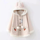 Kids' Animal Hooded Warm Cape Coat-Beige-4