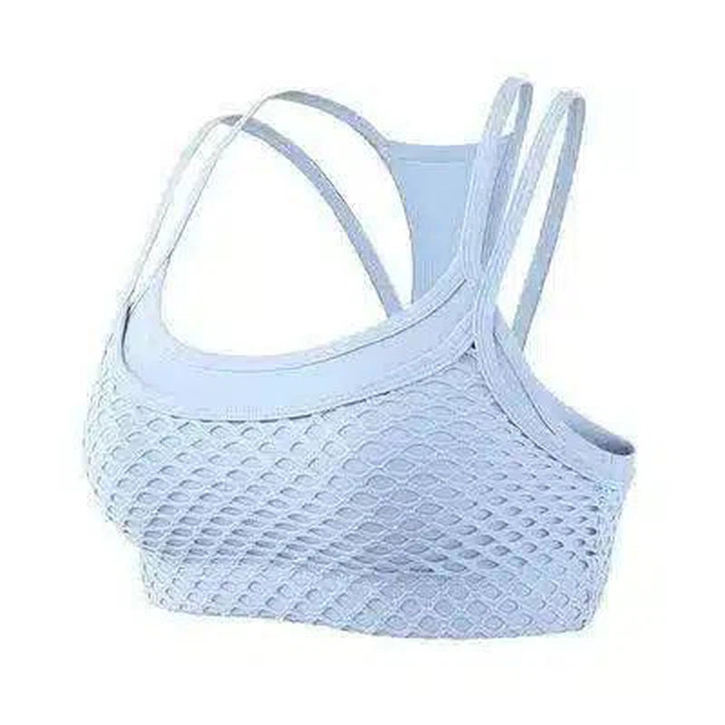 Textured Sports Bra for Fitness & Yoga-Blue-2