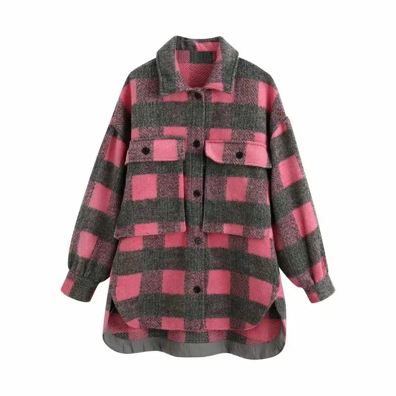 LOVEMI - Lovemi - European And American Style Loose Woolen Shirt