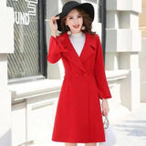 Lovemi -  Fashion split sleeves long woolen coat coat trench coat LOVEMI Red M 
