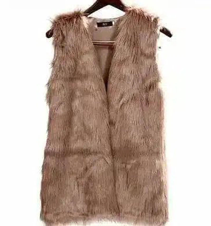 LOVEMI - Lovemi - Faux Fox Fur Vest Women's Warm Vest Vest