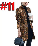 Lovemi -  Female small printed long sleeve coat lapel trench coat LOVEMI 11 Color S 