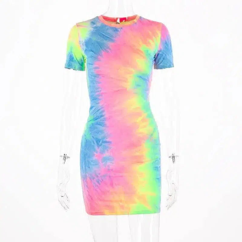 LOVEMI - Lovemi - Fluorescent Camouflage Sling Dress