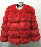 Lovemi -  fur imitation fur coat women's short long-sleeved Fur coat LOVEMI gules S 