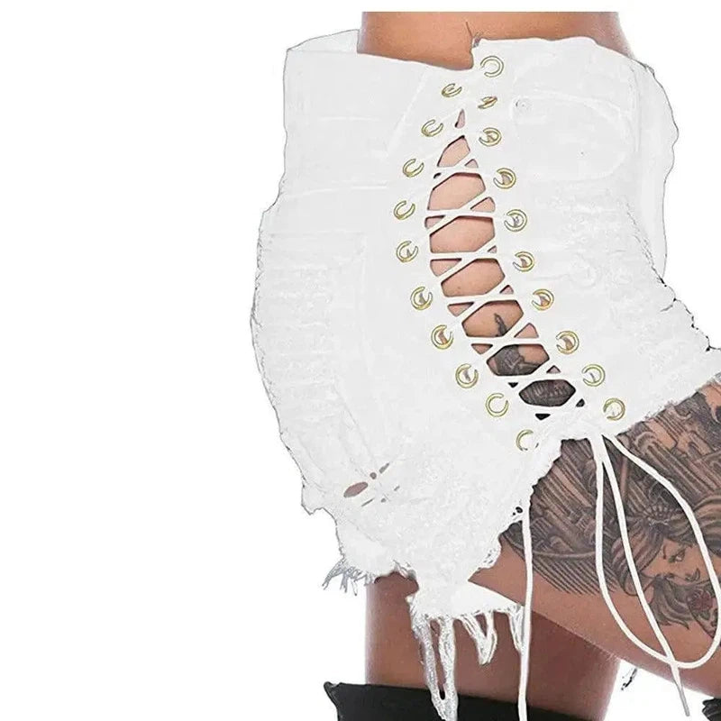 GOTHIC RIPPED MINI JEAN SHORTS-198white-17