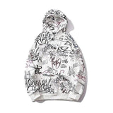 Lovemi -  Graffiti alphabet print hoodie Outerwear & Jackets Men LOVEMI White M 