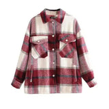 LOVEMI - Lovemi - Green plaid double pocket soft ni coat