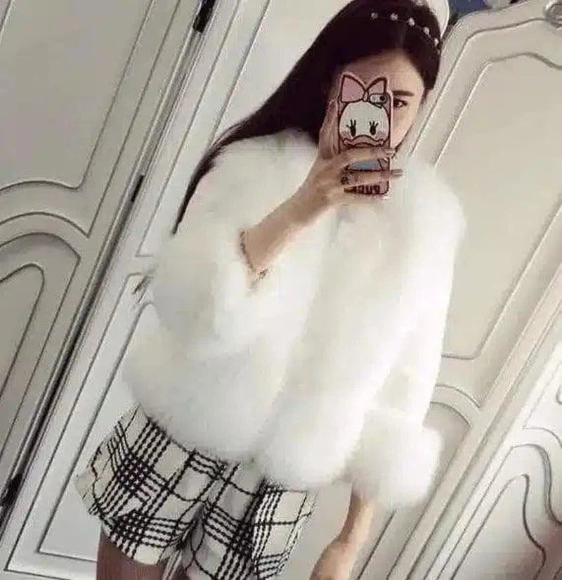 LOVEMI - Lovemi - High imitation fox lazy rabbit fur coat fur coat