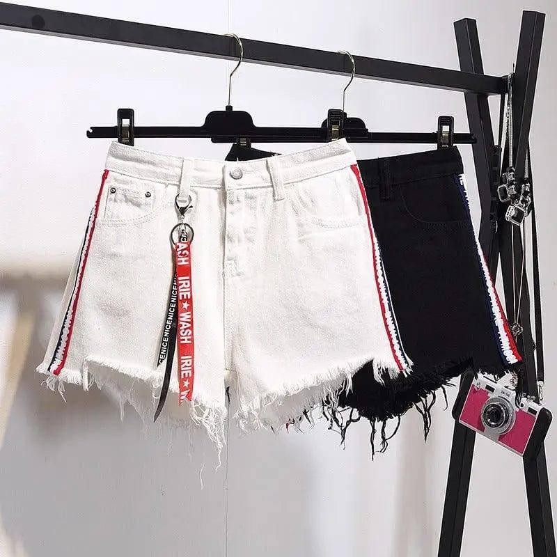 LOVEMI - Lovemi - High waist denim shorts female summer dress fat mm