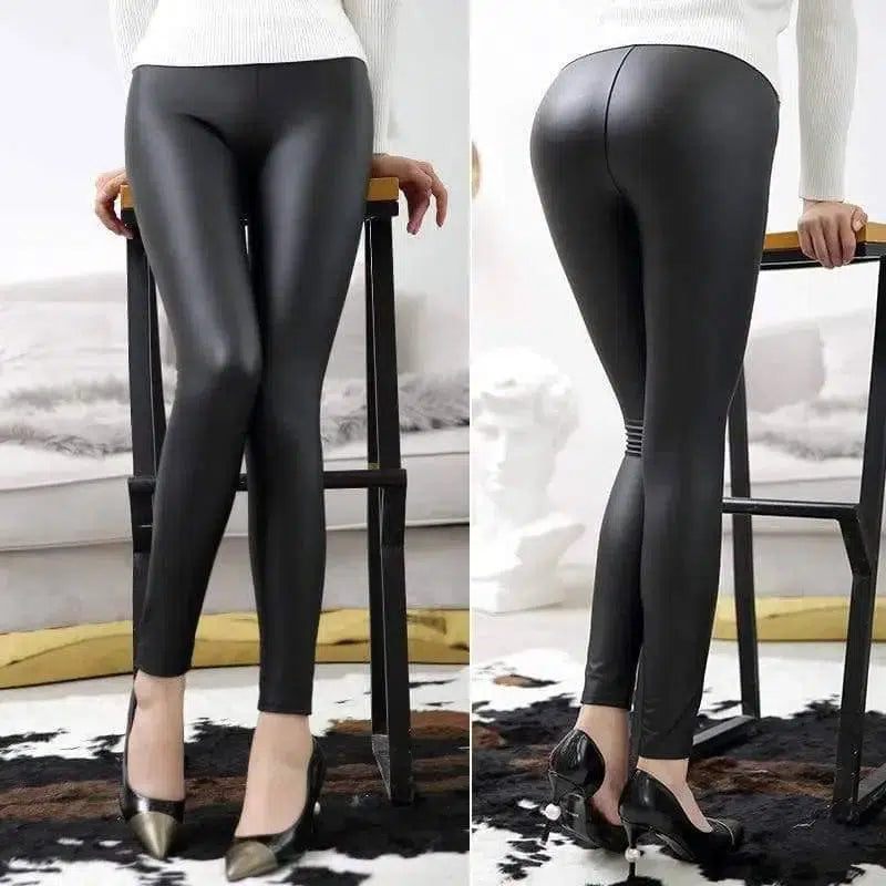 LOVEMI - Lovemi - High Waist Leather Leggings