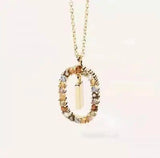 LOVEMI - Lovemi - Initial 'A - Z' Crystal Pendant Necklace Gold-Tone