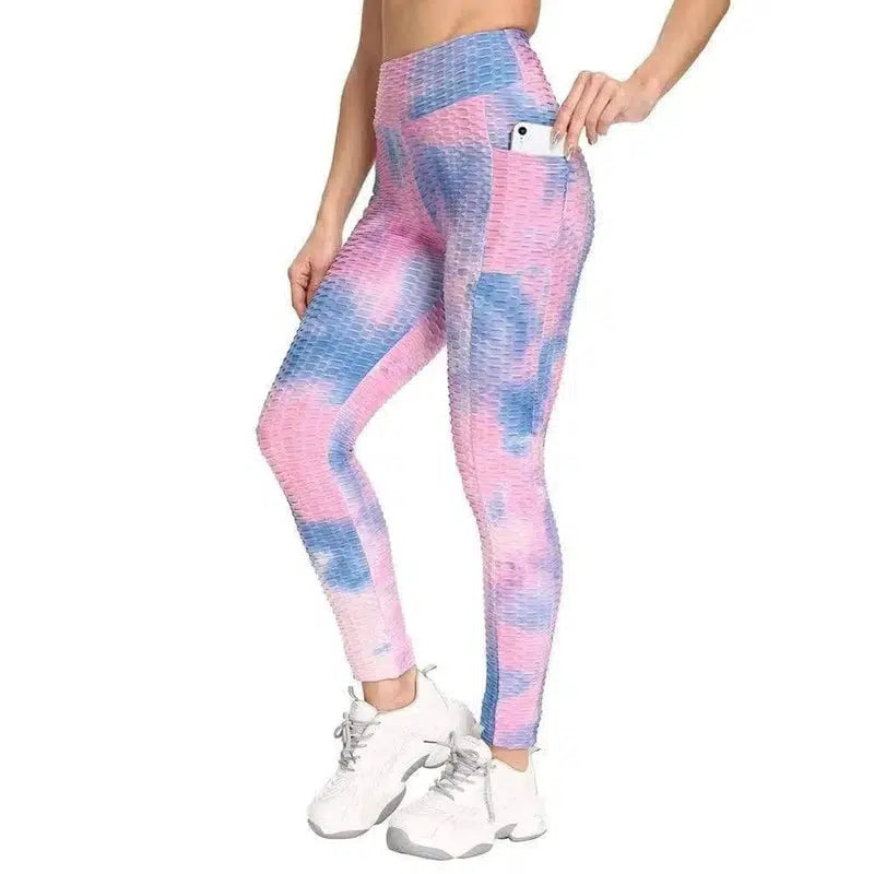 LOVEMI - Lovemi - Ink Tie-Dye Jacquard Side Pocket Yoga Pants