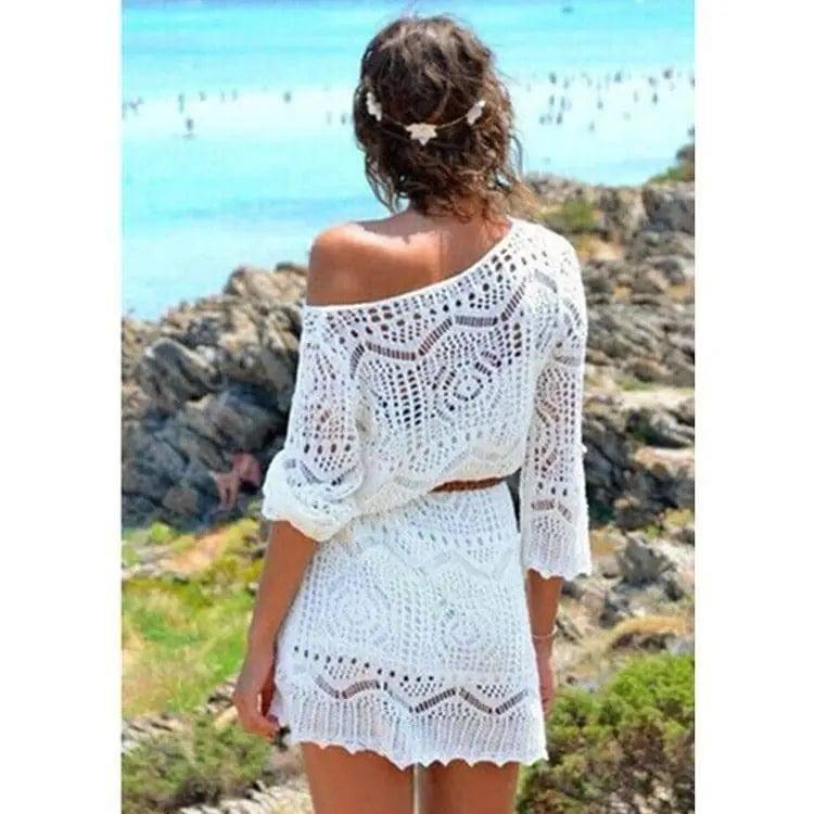 LOVEMI - Lovemi - Knitted Hollow-out Beach Dress