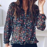LOVEMI - Lovemi - Ladies small floral lapel shirt