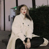 LOVEMI - Lovemi - Lamb fur collar coat