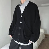 Lovemi -  Large pocket casual loose sweater Outerwear & Jackets Men LOVEMI Black S 