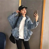 LOVEMI - Lovemi - Large pocket loose Korean tooling denim jacket