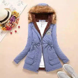 Lovemi -  Large wool collar lamb coat Coats LOVEMI Light blue S 