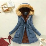 Lovemi -  Large wool collar lamb coat Coats LOVEMI Denim Blue S 