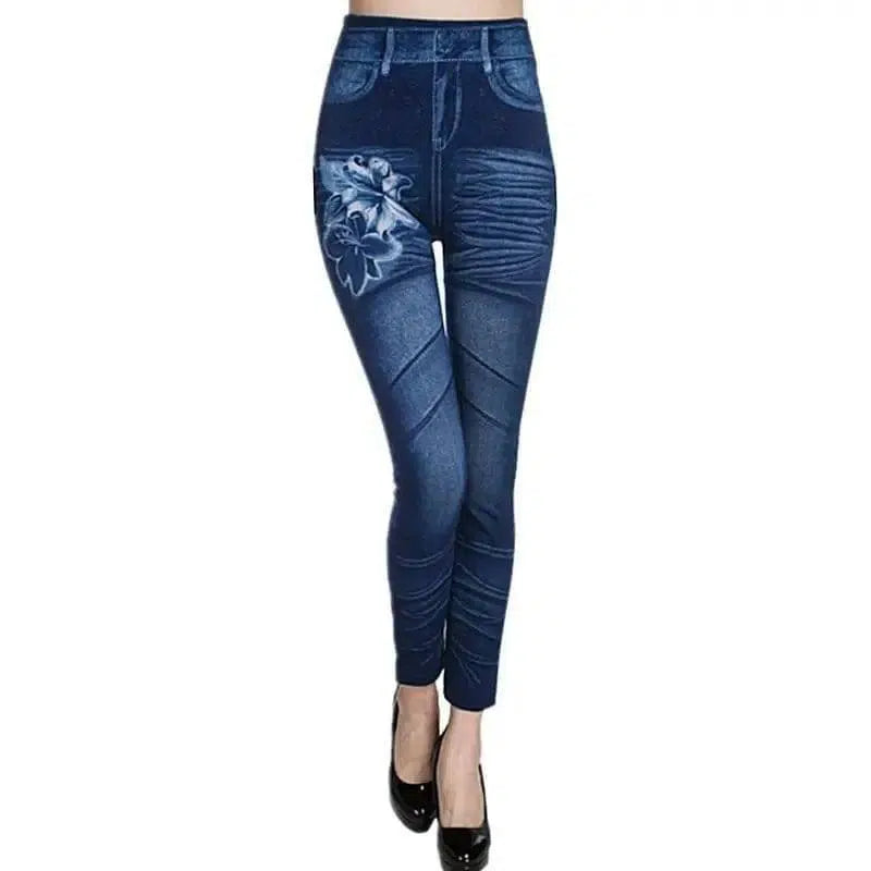 LOVEMI - Lovemi - Lily Print Imitation Denim Leggings