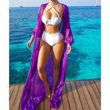 Lovemi -  Long sleeve chiffon sunscreen cardigan Maxi Dresses LOVEMI Purple S Q1 pc