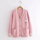 LOVEMI - Lovemi - Loose solid color rabbit cardigan