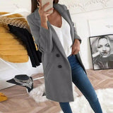 Lovemi -  Medium Long Wool Coat Jackets LOVEMI Grey S 