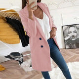 Lovemi -  Medium Long Wool Coat Jackets LOVEMI Flesh pink S 