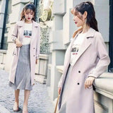 Lovemi -  Mid-length cardigan long-sleeved trench coat trench coat LOVEMI   