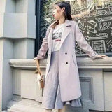 Lovemi -  Mid-length cardigan long-sleeved trench coat trench coat LOVEMI Pink M 