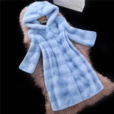 Lovemi -  Mink Faux Fur Coat Fur coat LOVEMI Blue XS 