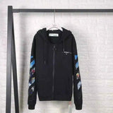 Lovemi -  Oil painting zipper sweater arrow hoodie Hoodies LOVEMI Black XS 