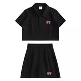 LOVEMI - Lovemi - POLO Shirt Short Skirt Female Trendy Brand Hip-hop