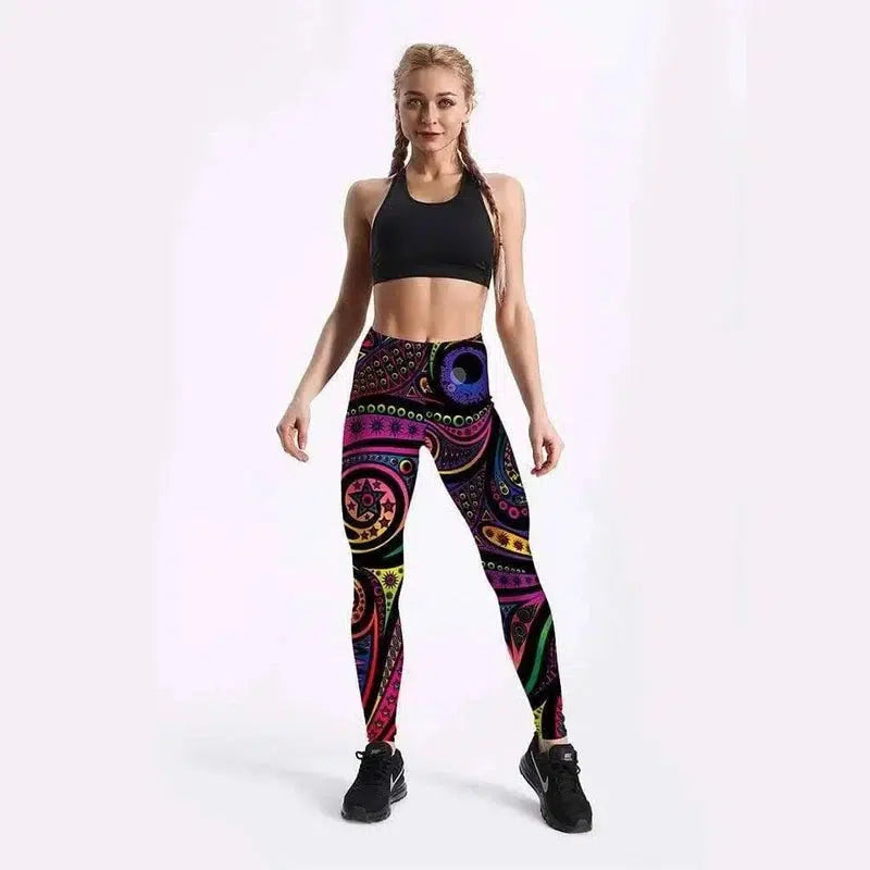 LOVEMI - Lovemi - Printed Black Sexy Leggings