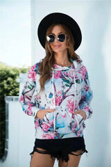 LOVEMI - Lovemi - Printed Hooded Pocket Sweatshirt