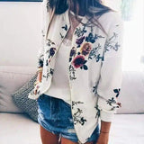 LOVEMI - Lovemi - Printed round neck zipper long sleeve jacket