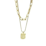 Punk Vintage Multi Layer Tag Pendant Necklace For Women 2-2