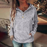Lovemi -  Pure Color Hooded Sweater Hoodies LOVEMI Grey S 