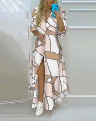 LOVEMI - Lovemi - Sexy Dress With Fashion Print And Long-sleeved