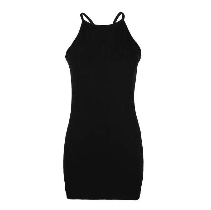 LOVEMI - Lovemi - Sexy Ribbed Small Sling Dress